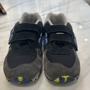 Kids Black and Blue Velcro Sneakers